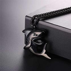 U7 Shark/Fish/Dolphin Pendant Animal Jewelry Men Boys Necklace with Stainless Steel/Gold/Black Gun Plated/925 Sterling Silver Chain