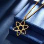 beautlace Atom Chemistry Science Symbol Necklaces/Earrings/Set 18K Gold/Silver/Black Gun Plated Scientist Physicist Chemist Teacher Gift Science Lovers