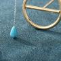 Jovono Boho Turquoise Pendant Necklaces Fashion Y-Necklace Chain Jewelry for Women and Girls (Silver)
