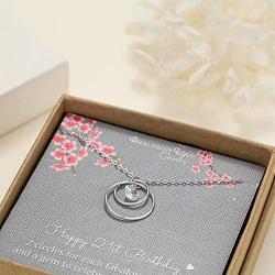 21st Birthday Gifts for Her, Sterling Silver Infinity 2 Circle Necklace for Daughter Birthday Gift