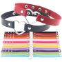 BeeGift Gothic Jewelry-3pcs Love Heart Adjustable Leather Choker Punk PU Necklace Goth Choker Soft Collar Chain for Women Girls