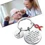FUSTMW Stroke Awareness Keychain Stroke Warrior Gifts I Am The Storm Stroke Survivor Jewelry Recovery Gifts Red Ribbon Cancer Inspirational Gifts