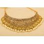 Bindhani Indian Jewelry Bridal Bridemaids Wedding Jewellery Choker Gold Plated Bollywood Kundan Necklace Earrings Tikka Set for Women