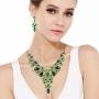 EVER FAITH Womens Austrian Crystal Elegant Bridal Hollow Flower Leaves Necklace Earrings Set