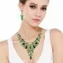 EVER FAITH Womens Austrian Crystal Elegant Bridal Hollow Flower Leaves Necklace Earrings Set