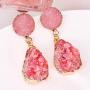 Geometric Statement Earrings Resin Druzy Stone Drop Earrings Irregular Faux Crystal Dangle Earring Jewelry for Women Girl Gift