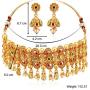 Aheli Elegant Gold Tone Crafted Ethnic Festive Wedding Party Wear Choker Necklace Jhumki Earrings Set for Indian Women Traditional Fashion Jewelry