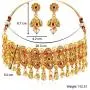 Aheli Elegant Gold Tone Crafted Ethnic Festive Wedding Party Wear Choker Necklace Jhumki Earrings Set for Indian Women Traditional Fashion Jewelry