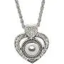 Mini Petite Open Heart clear Rhinestone Pendant Charm Necklace 18 inch and Hold One 12mm Mini Snap My Prime Gifts