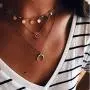 Ckecharfa Boho Gold Layered Necklace Sequins Choker Necklace Summer Beach Moon Pendant Chain Wave Neck Chains Beaded Jewelry for Women and Girls Ckecharfa Boho Gold Layered Necklace Sequins Choker Necklace Summer Beach Moon Pendant Chain Wave Neck Chains Beaded Jewelry for Women and Girls