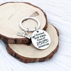 FAADBUK Graduation Inspirational Gift Class of 2021 Graduate Keychain I Survived Kindergarten High School University Quarantined Jewelry Graduation Friendship Gift for Her Him