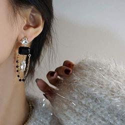 Mixed Crystal Rhinestone Cluster Chandelier Long Dangle Statement Earrings for Women- Art Deco Length 1.97in