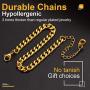 ChainsPro Boys Chain Link Bracelet, 4 mm Width, 16+5CM Adjustable, 18K Gold Plated/316L Stanless Steel/Black-with Gift Box