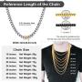 ChainsPro 3/4.5/6/7MM Flat Franco Cuban Link Chain, 18/22/26/28/30/32 inches,Black/18K Gold Plated/Rose Gold Color(Send Gift Box)