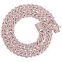 PY BLING Hip Hop Mens Full Iced Out 15mm 18K Gold/White Rose Gold Plated CZ Miami Cuban Link Chain Choker 18''-24'' Necklace or 8.5'' Bracelet