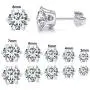 6 Pairs Pack of Earrings for Women Men Cubic Zirconia Studs Gold Plated Hypoallgenic 6 Pairs Pack of Earrings for Women Men Cubic Zirconia Studs Gold Plated Hypoallgenic