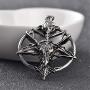Vintage Sheep Head Skull Pendant Necklace, AILUOR Fashion Women Mens Stainless Steel Round Rams Goat Head Argali Necklace Jewelry