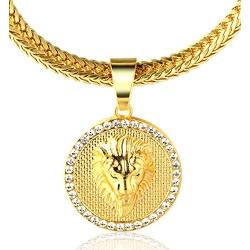 Halukakah ● Kings Landing ● 18k Real Gold Plated Lion Pendant Necklace,with Free SharkTail Chain 30''