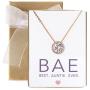 A+O Gift for Mom, Aunt, Grandma - Solitaire Halo Necklace in Gold, Rose Gold, Silver