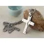 HZMAN Mens Stainless Steel Jesus Christ Crucifix Cross Lords Prayer Pendant Necklace HZMAN Mens Stainless Steel Jesus Christ Crucifix Cross Lords Prayer Pendant Necklace