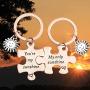 Zuo Bao Couple Jewelry You are My Sunshine My Only Sunshine Key Ring Stainless Steel Jigsaw Puzzle Piece Matching Pendant Keychain Set