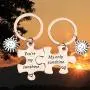Zuo Bao Couple Jewelry You are My Sunshine My Only Sunshine Key Ring Stainless Steel Jigsaw Puzzle Piece Matching Pendant Keychain Set Zuo Bao Couple Jewelry You are My Sunshine My Only Sunshine Key Ring Stainless Steel Jigsaw Puzzle Piece Matching Pendant Keychain Set