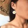 Enamel Daisy Dangle Earrings Lightweight Sunflower Tiny Small Daisy Drop Earrings for Women and Girls
