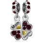 JMQJewelry Mother Mom Love Daughter Heart Clover Birthday Birthstone Jan-Dec Dangle Charms for Bracelets Women Jewelry