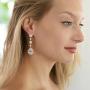 Mariell Pierced or Clip-On Silver, Gold or Rose Gold Dangle Statement Earrings for Women, Brides, Wedding