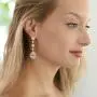 Mariell Pierced or Clip-On Silver, Gold or Rose Gold Dangle Statement Earrings for Women, Brides, Wedding