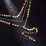 Hzacye Dainty Layered Choker Necklace Bar Disc Necklaces Coin Pendant Necklace 14K Gold Plated Layered Necklaces for Women