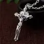 Retro Vintage Big 925 Sterling Silver Jesus Christ Crucifix Cross Pendant Necklace for Men Women,50cm Chain Retro Vintage Big 925 Sterling Silver Jesus Christ Crucifix Cross Pendant Necklace for Men Women,50cm Chain