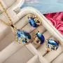 Fashion Design Peacock Crystal Unique Hypoallergenic Jewelry Set for Women 4 Pieces Sets Women Pendant Necklace Earrings Ring Birthday Gift for Girlfriend Bestfriend