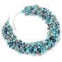HAHA&TOTO Luxury Full Crystal Beaded Necklace for Women 2-Layers Knitting Fashion Statement Choker Necklace by Handmade Party Prom Jewelry 7 Colors