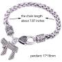 VASSAGO Ancient Jewish Hebrew Letter Chai Amulet Pendant Good Luck Symbol Wheat Chain Bracelet