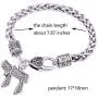 VASSAGO Ancient Jewish Hebrew Letter Chai Amulet Pendant Good Luck Symbol Wheat Chain Bracelet VASSAGO Ancient Jewish Hebrew Letter Chai Amulet Pendant Good Luck Symbol Wheat Chain Bracelet