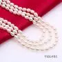 JYX JEWELRY 3 Strands Pearl Necklace Classic 5-5.5mm Triple Strand Oval White Pearl Choker Necklace for Women JYX JEWELRY 3 Strands Pearl Necklace Classic 5-5.5mm Triple Strand Oval White Pearl Choker Necklace for Women