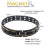 MagnetRX® Ultra Strength Magnetic Therapy Bracelet - Arthritis Pain Relief & Carpal Tunnel - Adjustable Length Magnetic Bracelets for Men (Black & Gold)