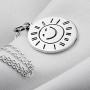Sterling Silver BFF Necklace Engraved Inspirational Message You Are My Sunshine My only Sunshine Pendant Jewelry Gift For Women