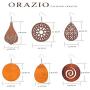 ORAZIO 6 Pairs Wood Earrings for Women Statement Dangle Drop Earrings Ethnic Teardrop Wooden Earrings Jewelry Set