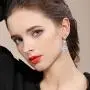 EVER FAITH Rhinestone Crystal CZ Cream Simulated Pearl Flower Tear Drop Bridal Dangle Earrings Clear Silver-Tone EVER FAITH Rhinestone Crystal CZ Cream Simulated Pearl Flower Tear Drop Bridal Dangle Earrings Clear Silver-Tone