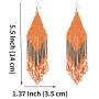Luluping Long Beaded Tassel Earrings – Large Bohemian Native Statement Bead Dangle Earrings for Women, Big Boho Statement Handmade Beaded Drop Fringe Earrings