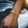 TOPGRILLZ Hip Hop14K Gold Plated Finished Miami Cuban Link Anklet Bracelet with Iced out Simulated Lab Diamond Clasp for Men Women