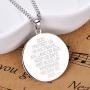 YL St Christopher Necklace Solid 925 Sterling Sliver Personalized Engraved Round Medallion Antiqued Religious Protector Talisman Pendant, Medal/Laced/Locket
