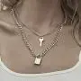 Haloty Punk Layered Key Pendant Necklace Gold Long Fashion Lock Necklaces Chain Jewelry for Women and Girls