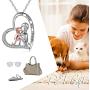 POPLYKE Horse/Giraffe/Cat and Girls Necklace for Girls Sterling Silver Horse/Giraffe Jewelry Gifts for Women