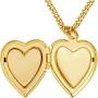 LIFETIME JEWELRY Inlaid Heart Locket Necklace for Women and Girls 24k Gold Plated