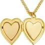 LIFETIME JEWELRY Inlaid Heart Locket Necklace for Women and Girls 24k Gold Plated LIFETIME JEWELRY Inlaid Heart Locket Necklace for Women and Girls 24k Gold Plated