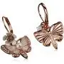 Betsey Johnson Womens Rose Gold and White Butterfly Drop Earrings Betsey Johnson Womens Rose Gold and White Butterfly Drop Earrings