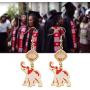 WSNANG Delta Sigma Theta Inspired Greek Greece Sorority Gift Red Elephant Earrings Finer 1913 Greek Sorority Earrings Sisterhood Gift